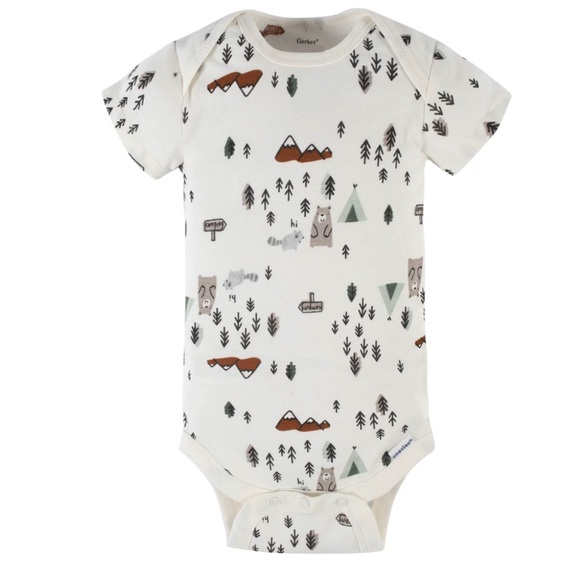 *NEW Gerber Bundle 6-Pack Baby Boys Camping Short Sleeve Onesies® Bodysuits - Picture 5 of 14
